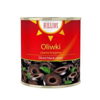 Alyvuogės juodos, pjaustytos, HILLIOS, 3,1 kg / 1,56 kg